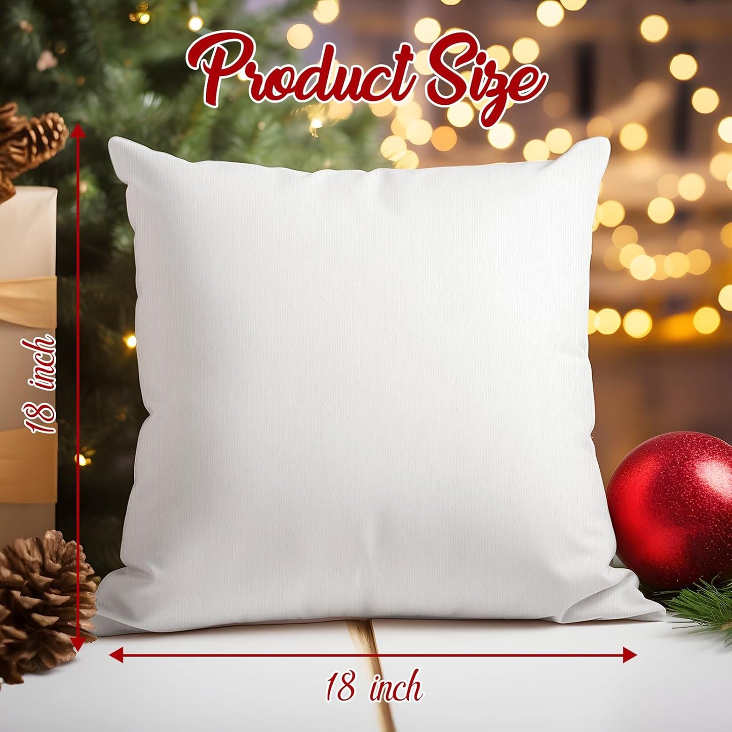 Red Christmas Pillow Covers 18X18 Set of 4 Christmas Decorations Winter Holiday Decor Throw Cushion Case for Home Couch