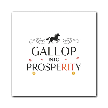 Gallop Into Prosperity | Fire Horse Lunar New Year Magnet Set | CNY Family & Teacher Gift | Red Gold Brush Script