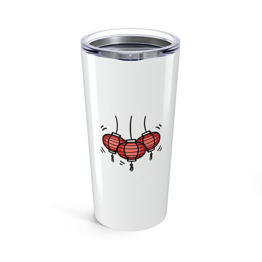 Red Lantern Cluster & Cherry Blossoms | 20oz Stainless Steel Tumbler for Travel | Family & Friend Gift | Chicken Scratch Irony
