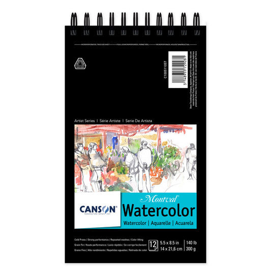Artist Series Montval Watercolor Pad, Top Wire Binding, 12 Sheet, 5.5x8.5 inch, 1 Count