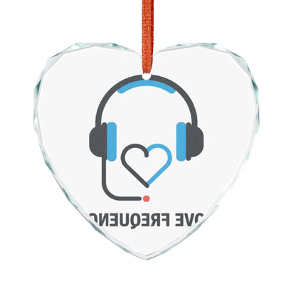 Heart Headphones Cord Design | Crystal Glass Heart Ornament for Room Decor | Valentine & Galentine Gift | Y2K Aesthetic