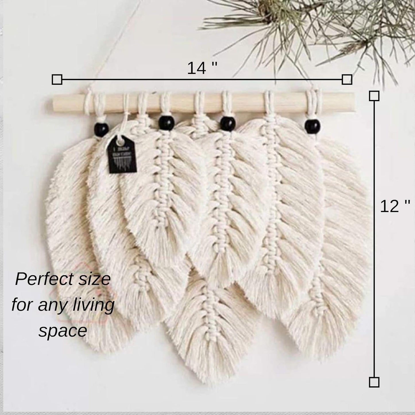 Macramé Feather DIY Craft Kit – Make Your Own Boho Style Home Décor Wall Hanging - Rewarding Art Project – Suit Beginner