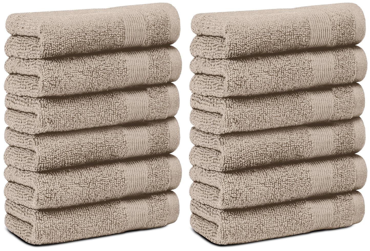 Resort Collection Soft Washcloth Face & Body Towel Set  12x12 Luxury Hotel