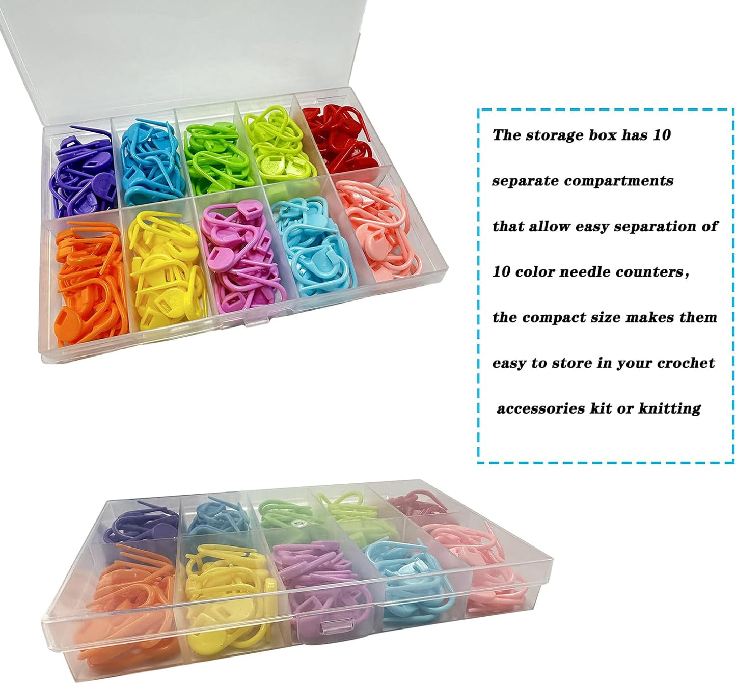 150 Pieces Knitting Crochet Locking Stitch Markers Stitch Needle Clip Counter 10 Colors (Color Ship Randomly)