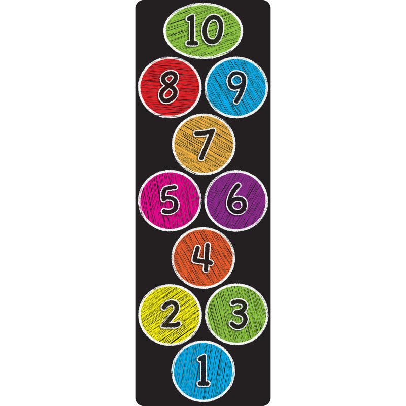 Smart Poly™, The Original Fun Mat™, Mat Runner, 15.5" x 47", Numbers 1-10, Colored Chalk Circles