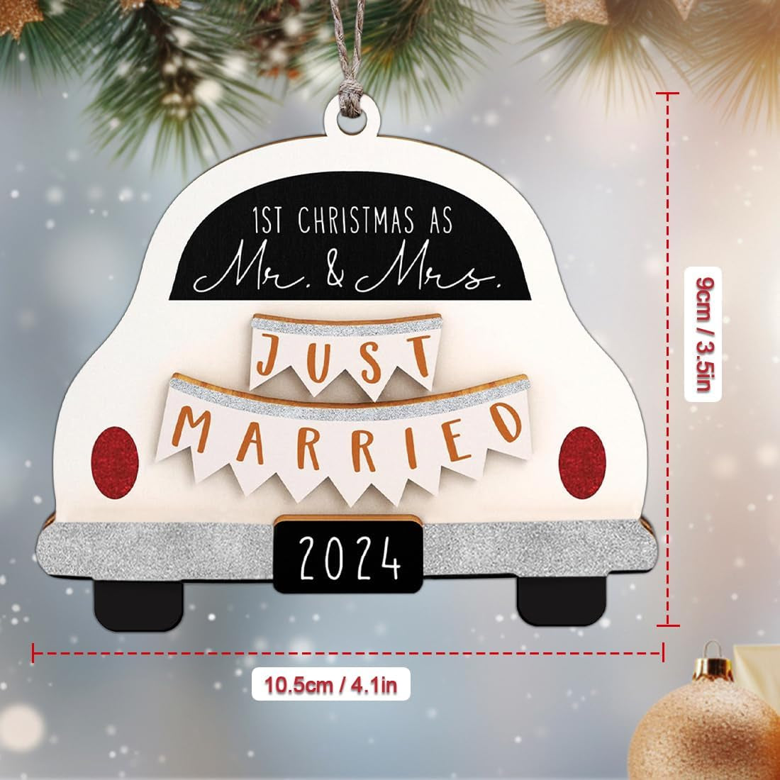 First Christmas Married Ornament 2024, Our First Christmas as Mr and Mrs Christmas Ornament - Bridal Shower Gift, Marriage Gifts, Wedding Gifts for Couples, Gifts for Newlyweds