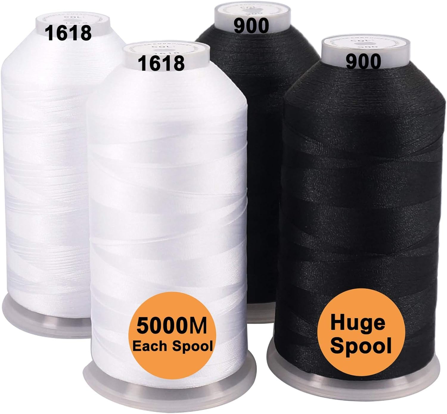 Polyester Embroidery Machine Thread Assorted Color Packs - 40 Options - 5000M Spool - for All Embroidery Machines