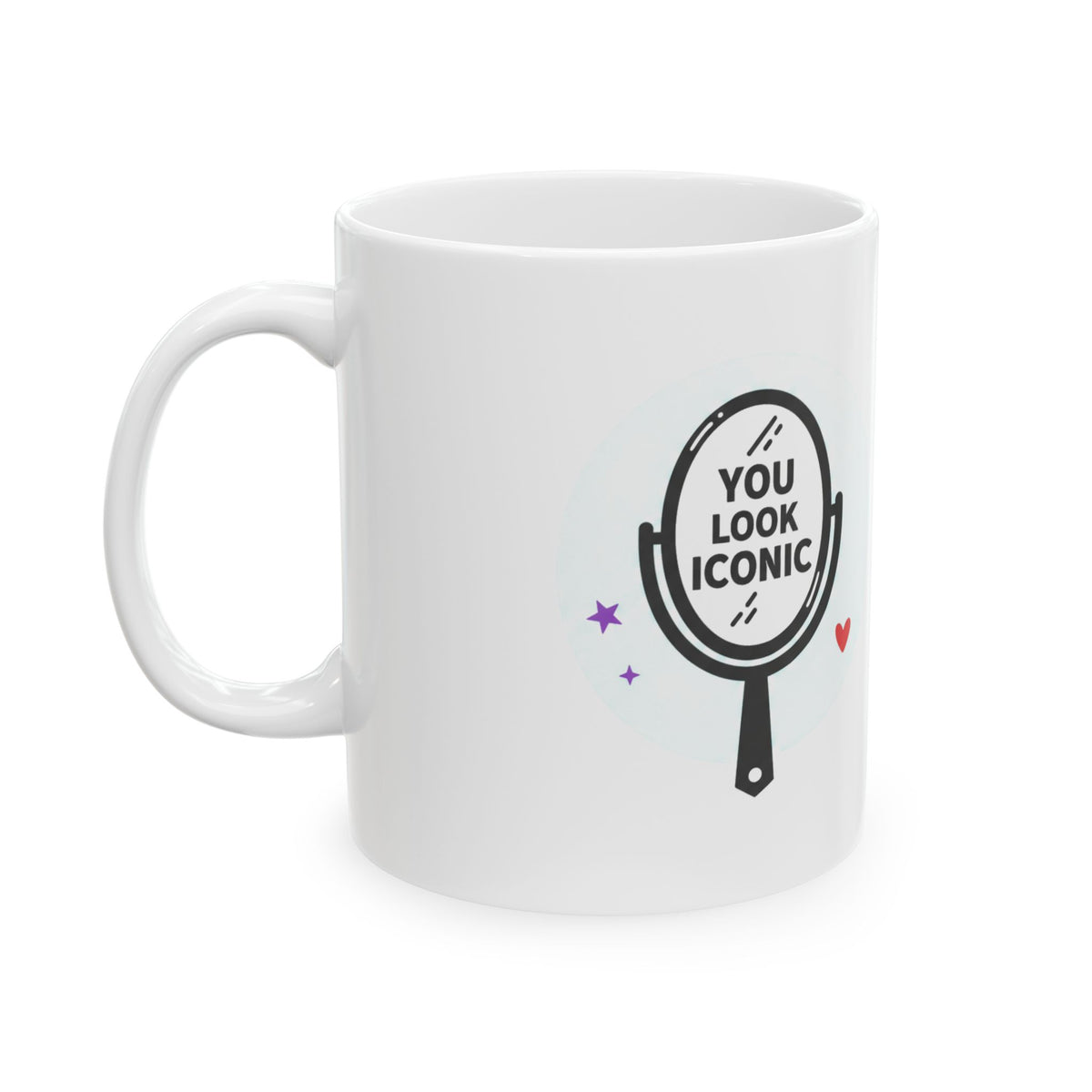 You Look Amazing Mirror Affirmation | 11oz Ceramic Coffee Mug for Self-Love | Galentine’s & Friends Gift | Y2K Gradient