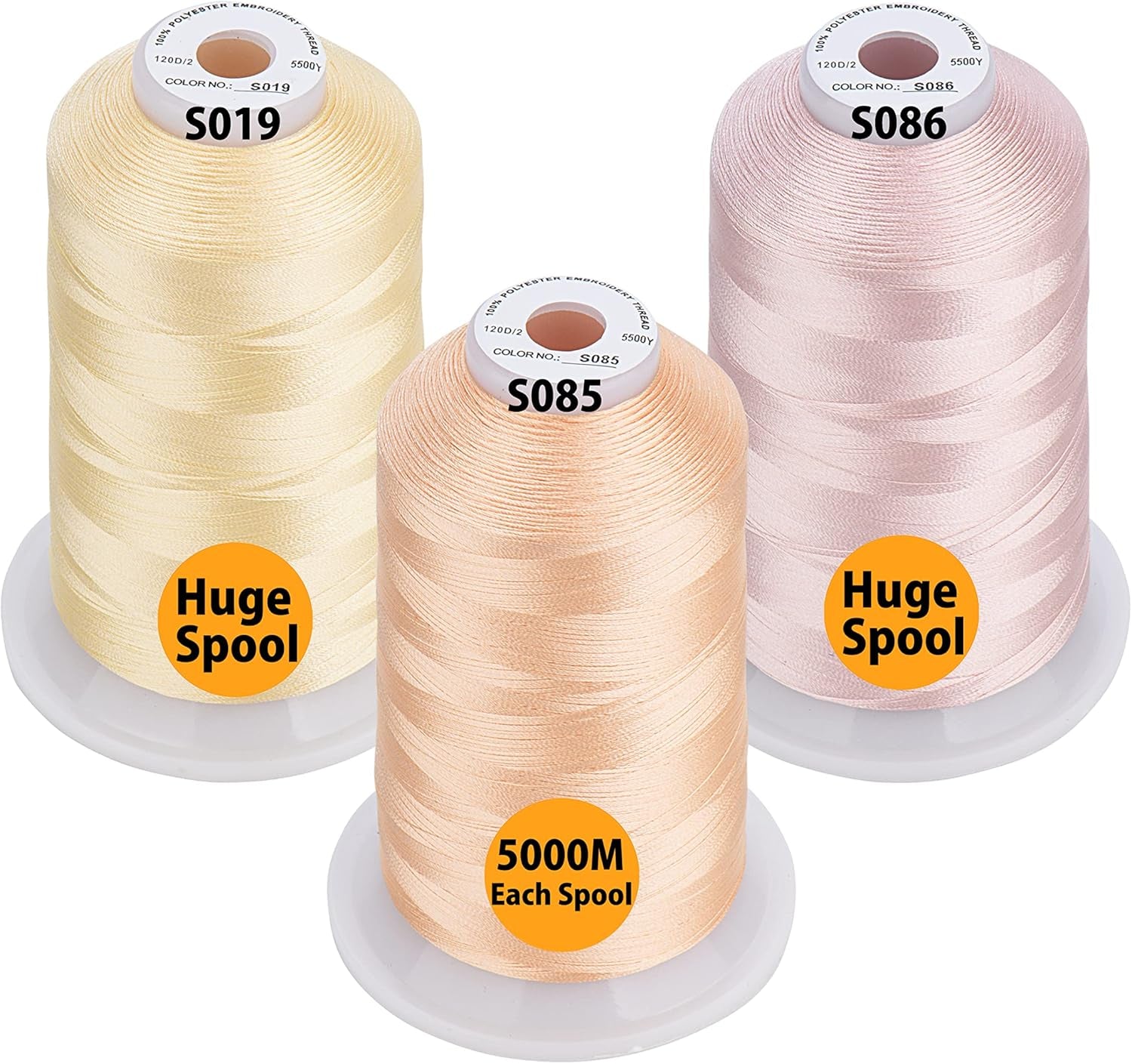 - 33 Selections - Various Assorted Color Packs of Polyester Embroidery Machine Thread Huge Spool 5500Y for All Purpose Sewing Embroidery Machines - #900 Black