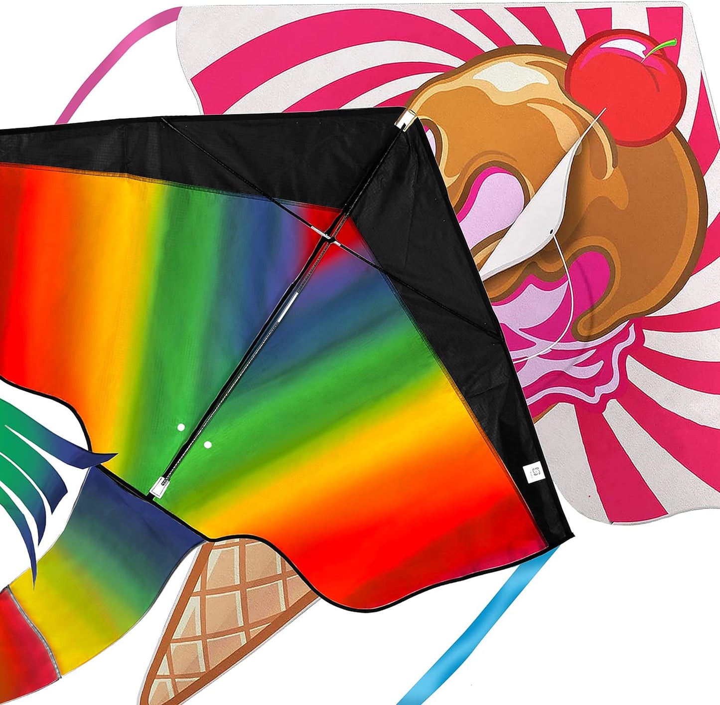 Rainbow Kite for Kids & Kites for Adults Easy to Fly, Kites for Kids Ages 4-8 Easy to Fly, Large Kites for Kids Ages 8-12, Kites for Toddlers Age 3-5, Beach Kite, Kids Kite for Beginner