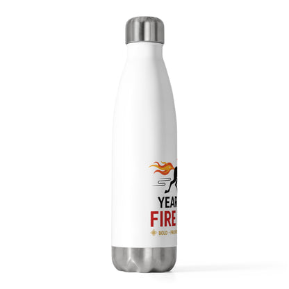 Fire Horse Lunar New Year 2026 | 20oz Insulated Stainless Steel Tumbler Bottle | CNY Gift for Family & Teachers | Red Gold Paper-Cut Style