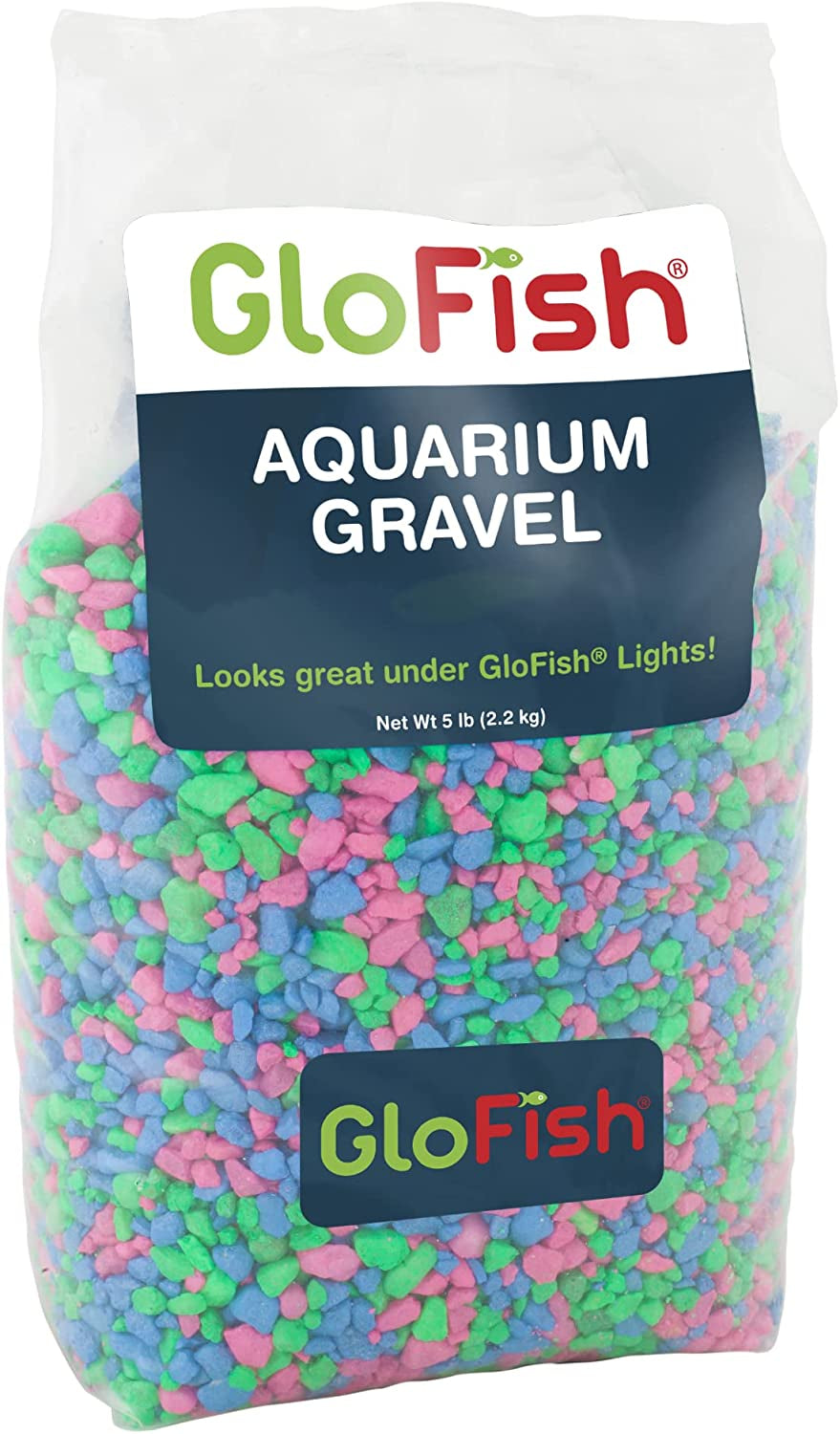 Aquarium Gravel, Pink/Green/Blue Fluorescent, 5-Pound, Bag Pink/Green/Blue Fluorescent, 4 X 5 X 9 Inches ; 5 Pounds