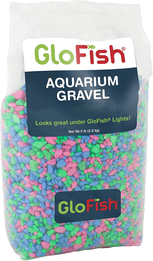 Aquarium Gravel, Pink/Green/Blue Fluorescent, 5-Pound, Bag Pink/Green/Blue Fluorescent, 4 X 5 X 9 Inches ; 5 Pounds