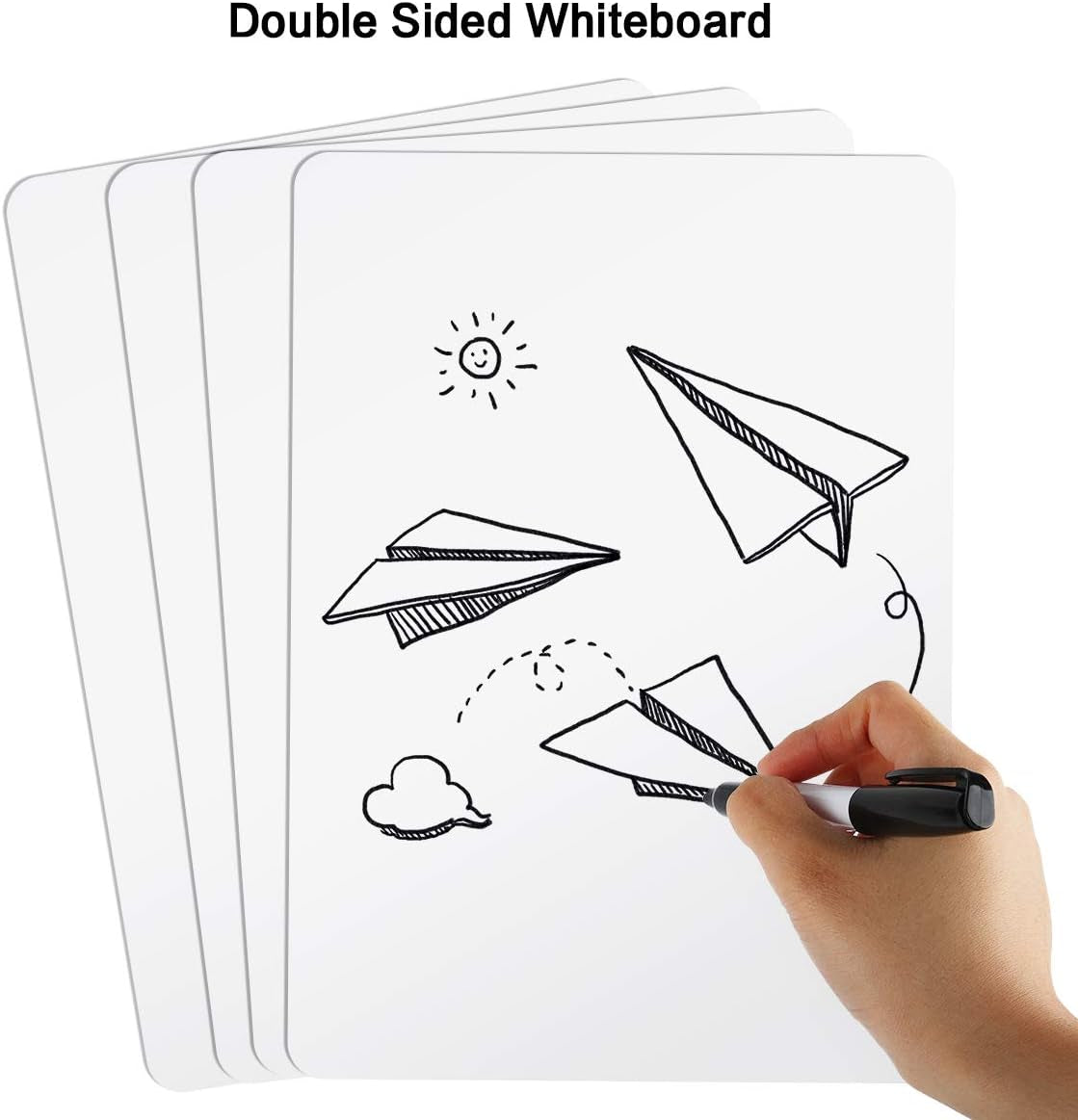 Dry Erase Lapboards,  25 Pack Double Sided Dry Erase Lap Boards 9 X 12.5 Inch, 25 Markers, 25 Erasers, Small Dry Erase Boards for Students Classroom Teacher Supplies