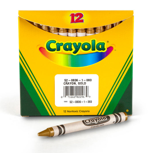 Bulk Crayons, Regular Size, Gold, 12 Count