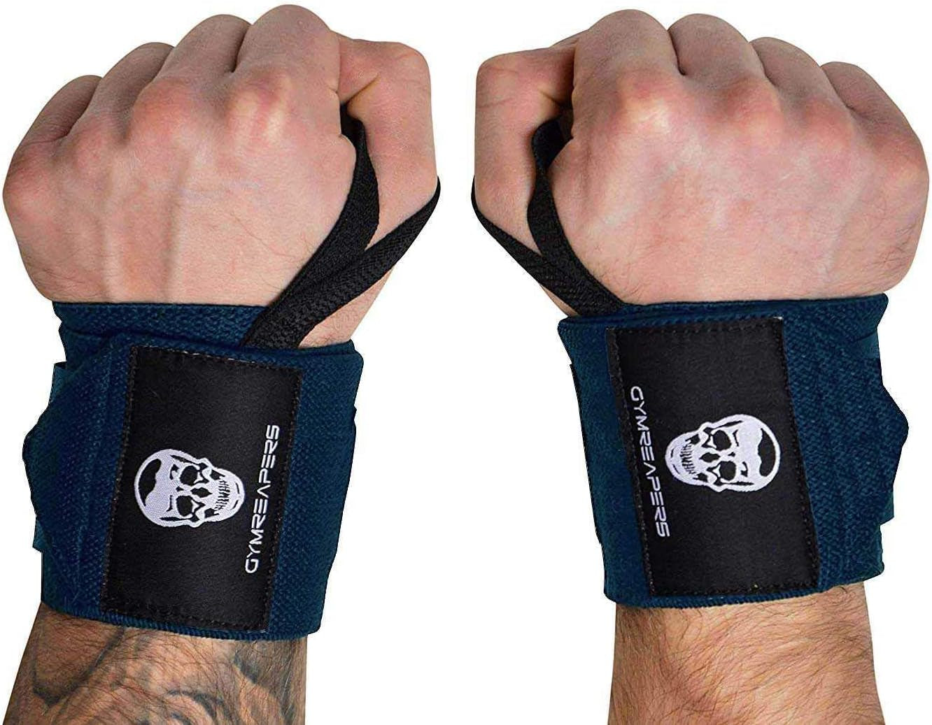 Weightlifting Wrist Wraps (IPF Approved) 18" Professional Quality Wrist Support with Heavy Duty Thumb Loop - Best Wrap for Powerlifting Competition, Strength Training, Bodybuilding