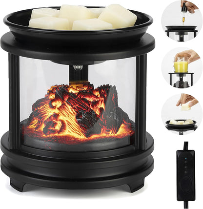 Wax Melt Warmer,Campfire Wax Warmer,3-In-1 Oil Burner Electric Candle Wax Warmer,Wax Warmer for Scented Wax,Wax Melter Burner Fragrance Warmer for Home Office Gifts & Decor(Breather Lights)