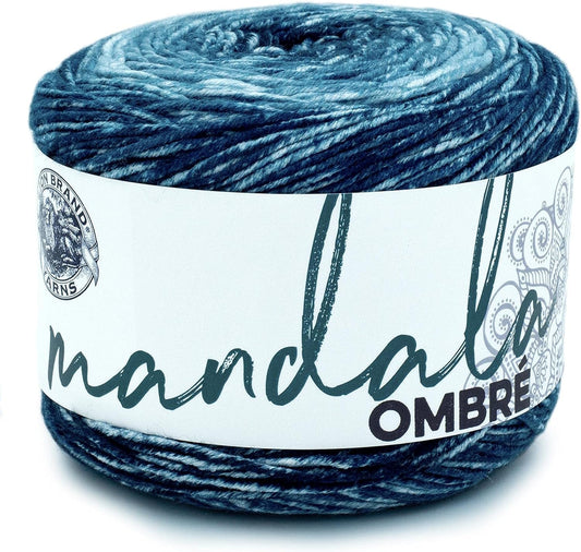 Mandala Ombré Yarn with Vibrant Colors, Soft Yarn for Crocheting and Knitting, Harmony, 1-Pack