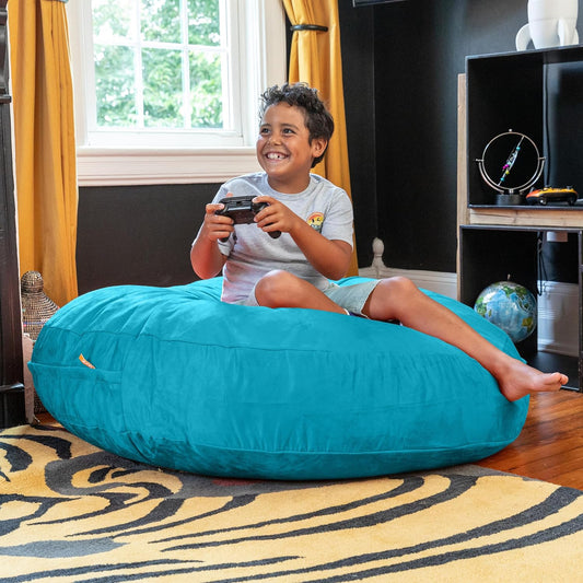 Bean Bags Cocoon Junior Kids Microsuede Bean Bag, 4-Feet, Aqua