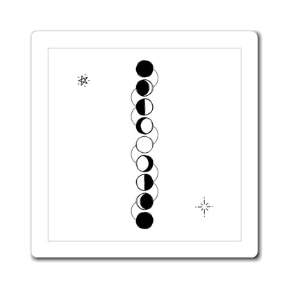 Moon Phases Row | Sublimation Fridge Magnets Set for Collectors | Housewarming & Family Gift | Modern Boho Minimal