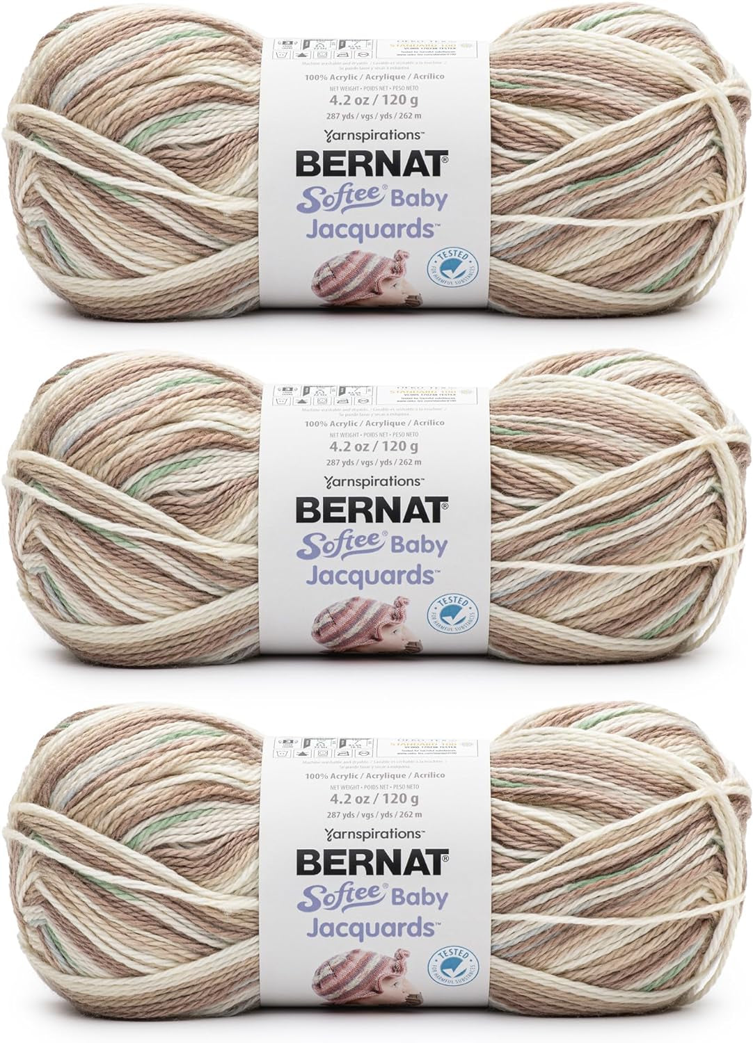 Softee Baby White Yarn - 3 Pack of 141G/5Oz - Acrylic - 3 DK (Light) - 362 Yards - Knitting/Crochet