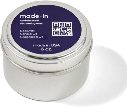 Cookware - Carbon Steel Seasoning Wax (6 Oz) - Crafted in USA - Blend of Oils & Beeswax