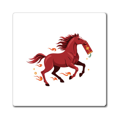 Fire Horse Red Envelope (Hongbao) Magnet | Lunar New Year Fridge Decor | CNY 2026 Family & Teacher Gift | Paper-Cut Gold