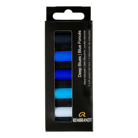 Soft Pastels Micro Sets, 5 Half Sticks, Deep Blues