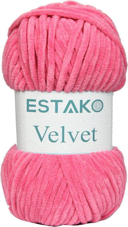 Velvet Chenille Blanket Amigurumi Yarn for Crocheting and Knitting Super Bulky 100 Gr (132 Yds) (1430 - Camel)