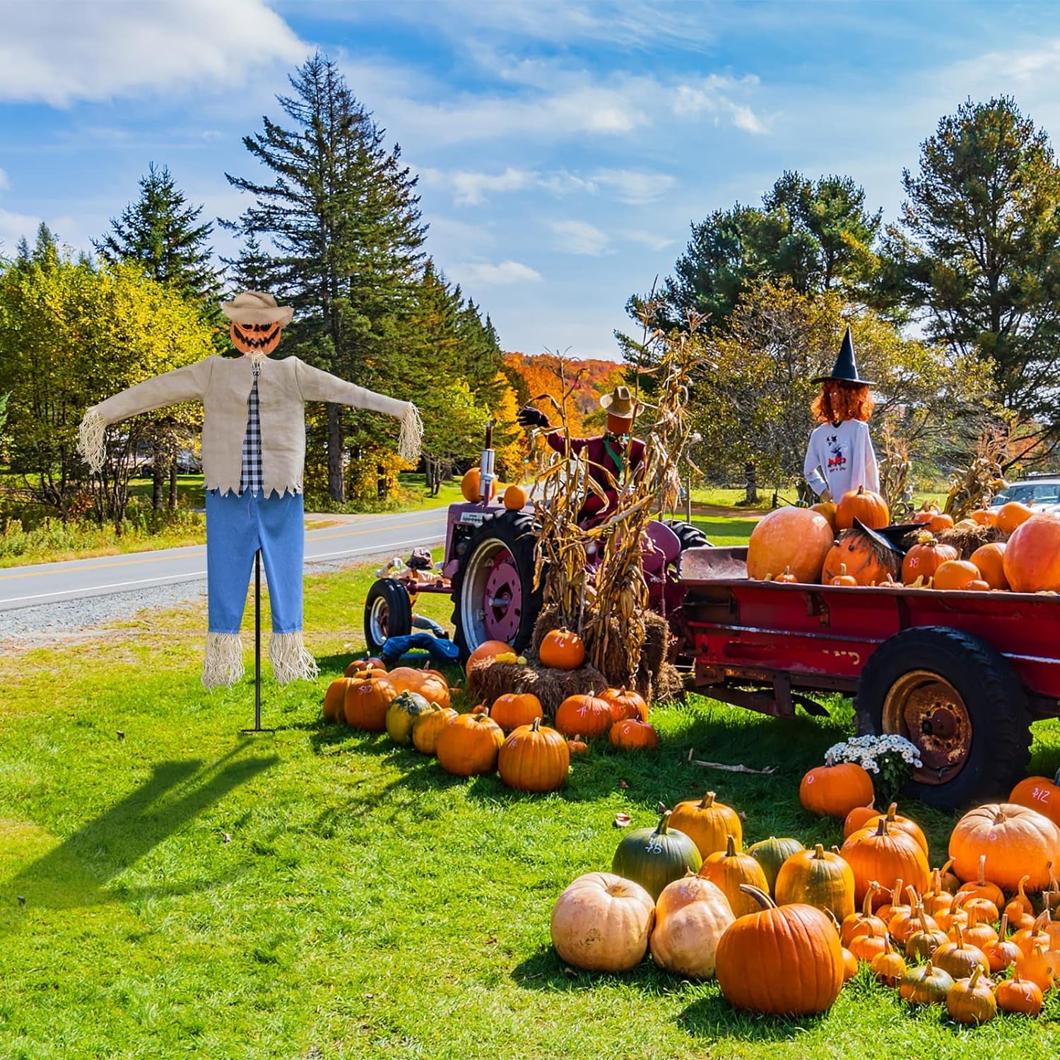 7.5 Feet Pumpkin Scarecrow