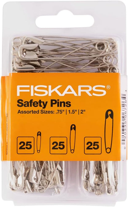 Assorted Safety Pins - Assorted 3-Size Safety Pin Set - Sewing Accessories and Supplies - 75-Piece