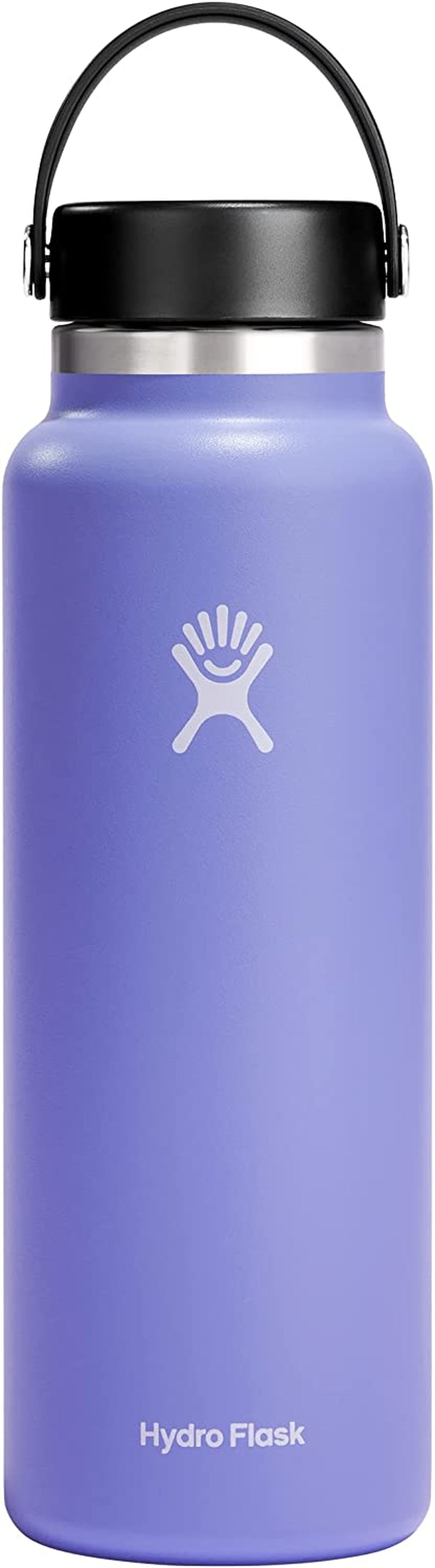 Wide Mouth Vacuum Insulated Stainless Steel Water Bottle with Leakproof Closeable Lid for Cold Water Drinks, Sports, Travel, Car and School