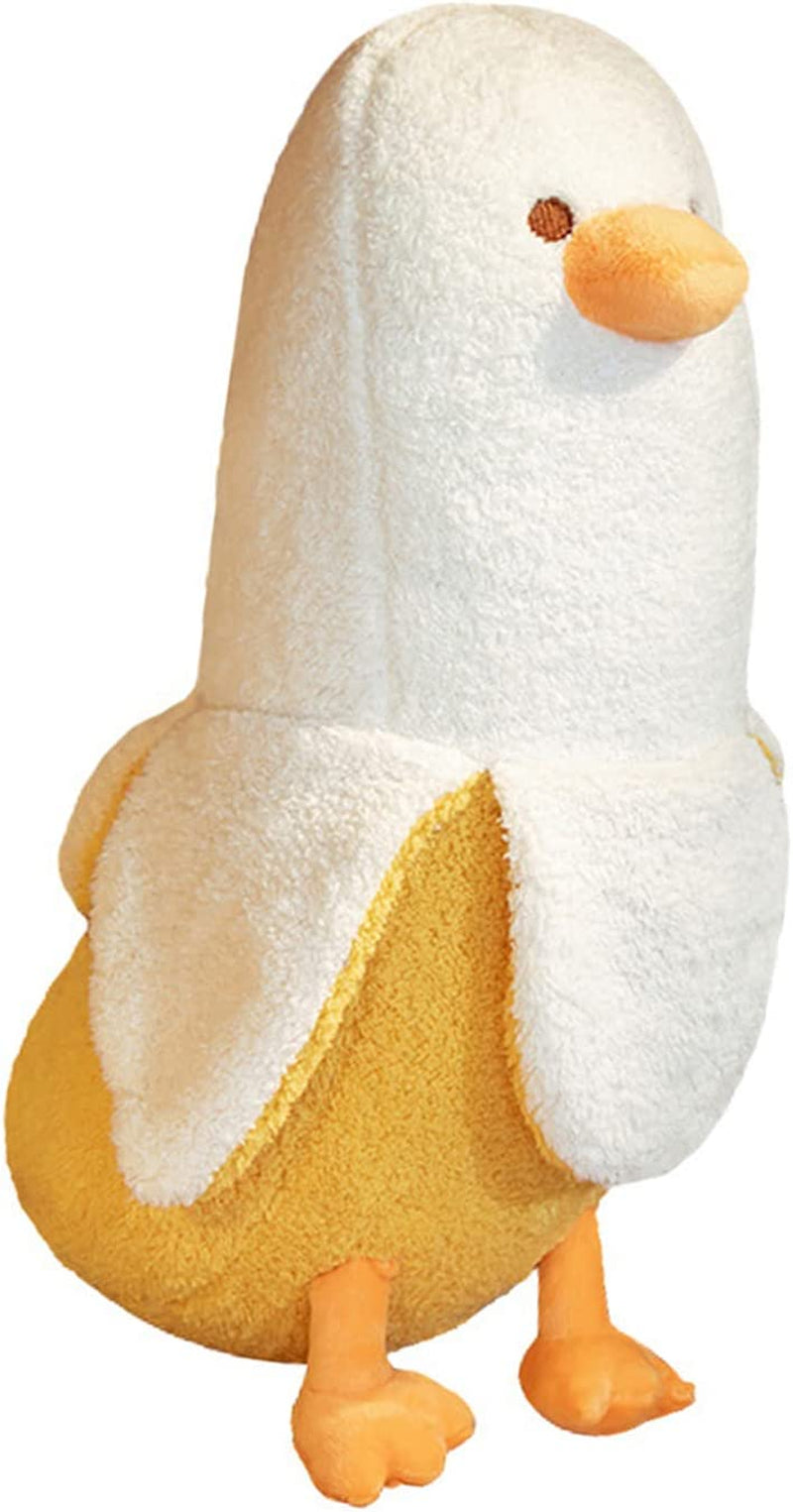 Banana Duck Plush Toy Cute Plushie Hugging Plush Pillow Duck Stuffed Animal for Girls and Boys White 19.7"