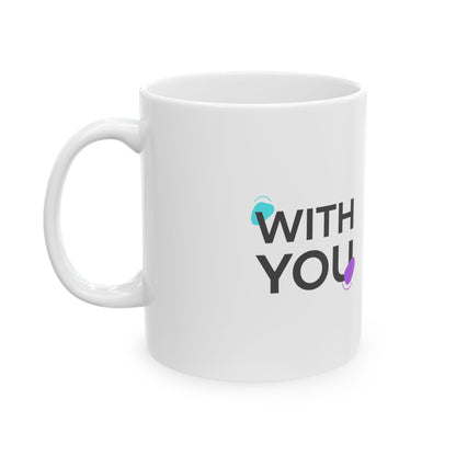 Better With You | 11oz Ceramic Coffee Mug, Minimal Typography | Valentine & Galentine Gift for Friends, Couples | Aesthetic Y2K Clean