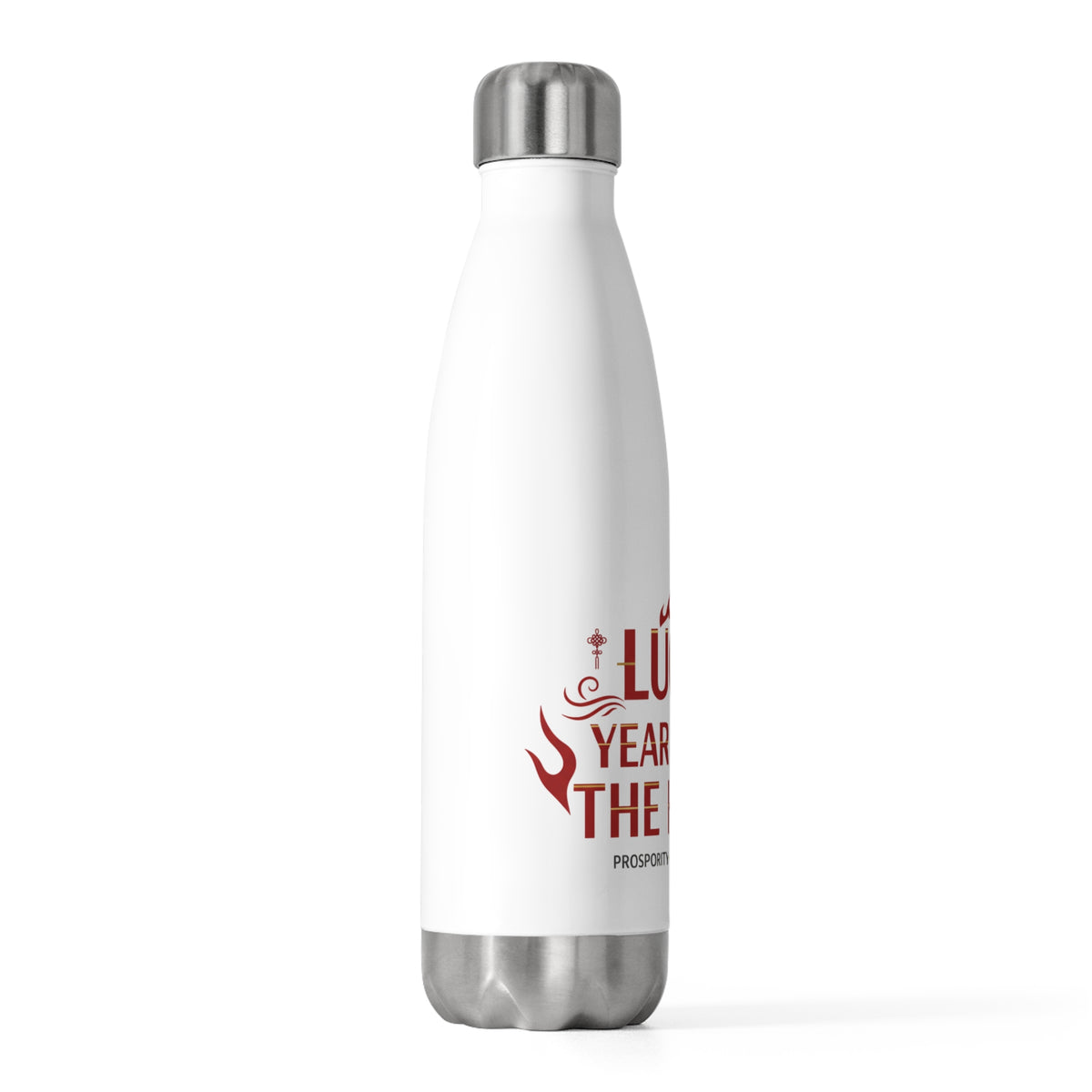 Lucky Ji Fire Horse 2026 | 20oz Insulated Stainless Steel Tumbler Bottle | Lunar New Year Gift for Family & Teachers | Red Gold