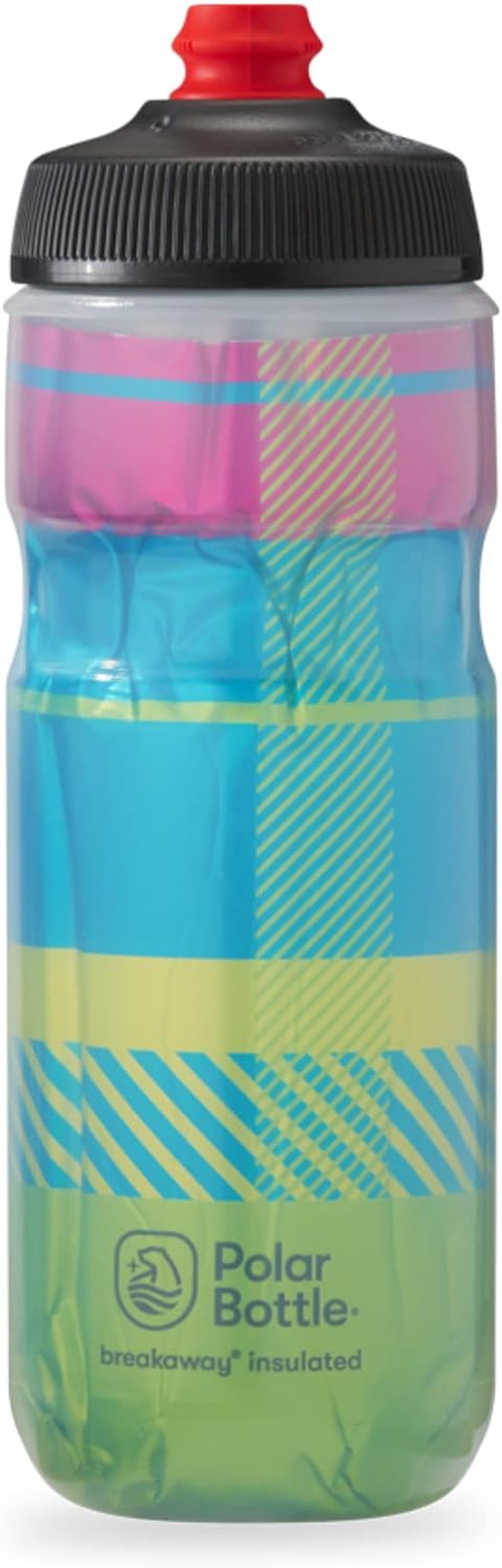 Breakaway Insulated Water Bottle - BPA Free, Cycling & Sports Squeeze Bottle (Bolt - Charcoal, 20 Oz) - 2 Pack
