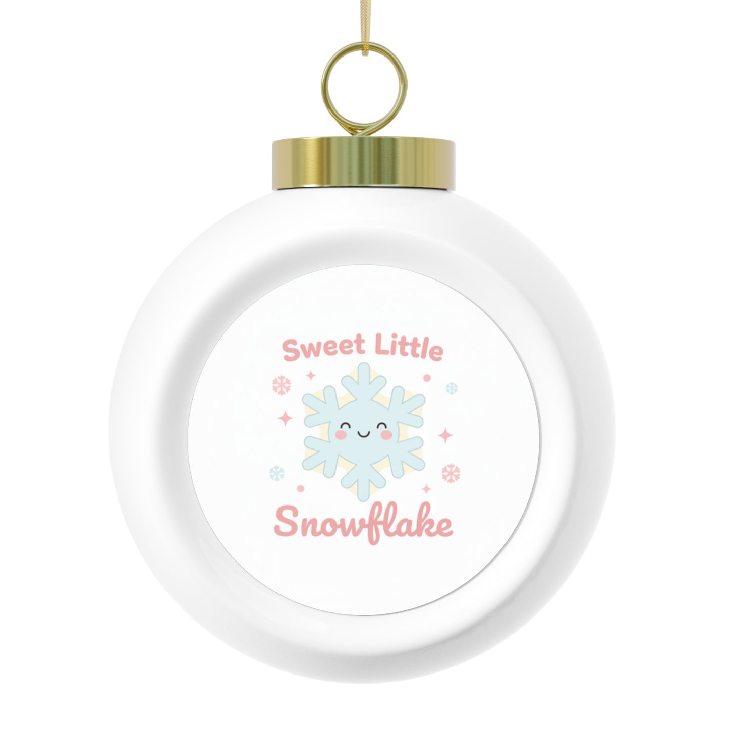 Ceramic Christmas Ball Ornament - Sweet Little Snowflake