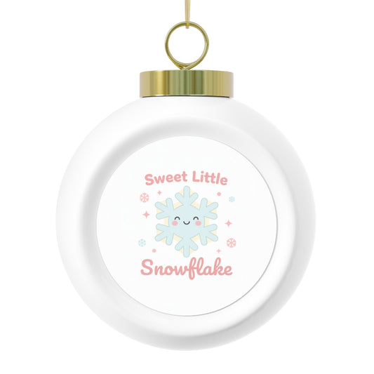 Ceramic Christmas Ball Ornament - Sweet Little Snowflake