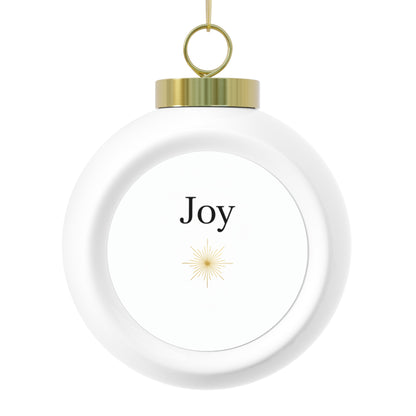 Christmas Ball Ornament - Joy Script Design (Glossy Ceramic)