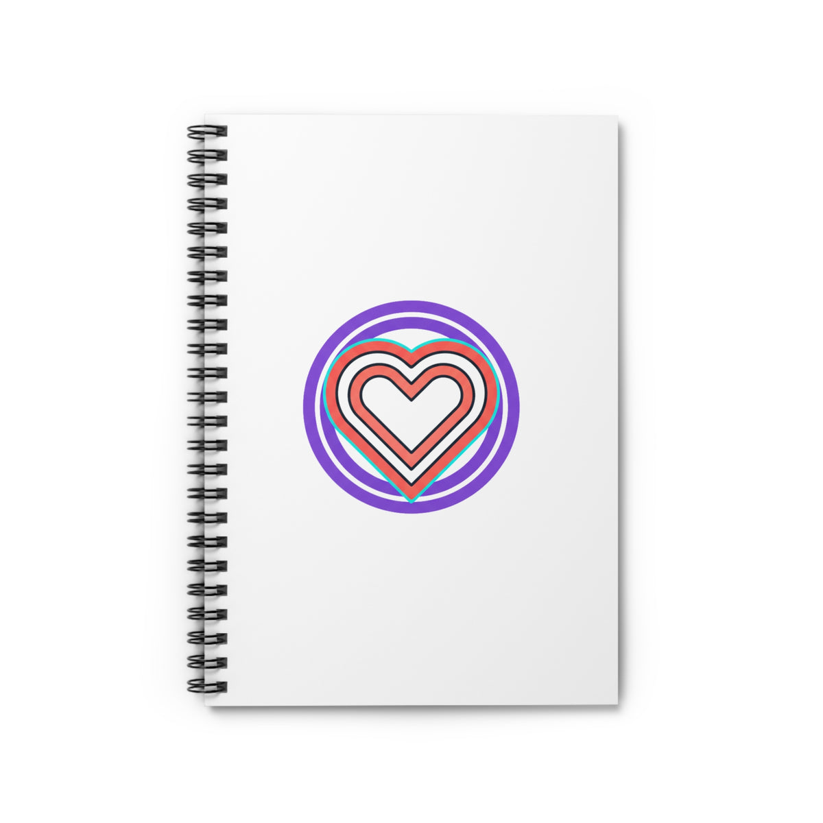 Neon Heart Glow | Spiral Journal Notebook for Notes & Doodles | Back to School, Valentine & Galentine Gift | Y2K Aesthetic