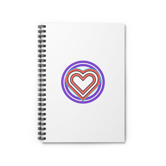 Neon Heart Glow | Spiral Journal Notebook for Notes & Doodles | Back to School, Valentine & Galentine Gift | Y2K Aesthetic