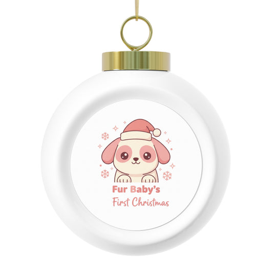 Christmas Ball Ornament - Fur Baby's First Christmas