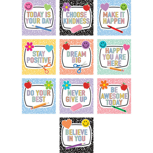 Cool for School Positive Sayings Accents, Pack of 30