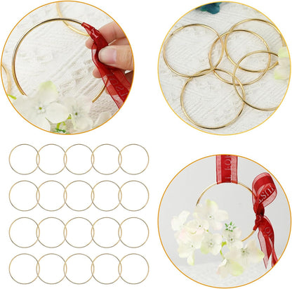 20 Pcs 3 Inch Metal Rings for Craft Gold Hoops Floral Macrame Hoops Rings for DIY Crafts Macrame Dream Catcher Supplies(Gold,3 Inch)