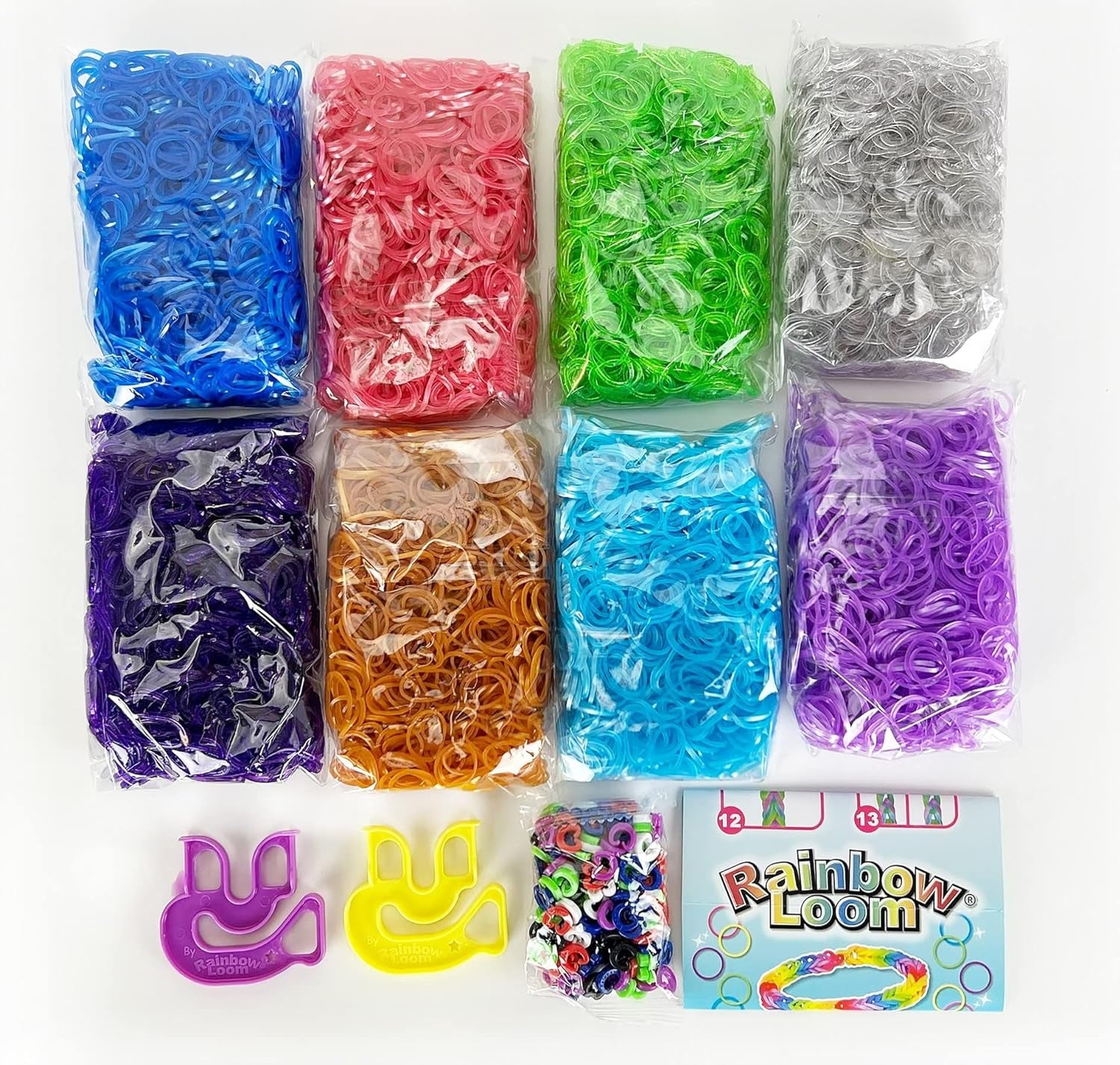 ® Treasure Box Sparkle Edition, 8,000 Rubber Bands in 8 Different Sparkly Colors, and a BONUS of 2 Happy Looms, Great Activities for Boys and Girls 7+