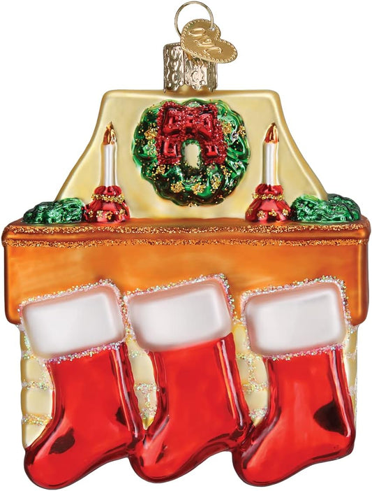 Family of 3 Stockings Glass Blown Ornament for Christmas Tree