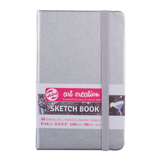 Sketchbook, 80 Sheets, 90lbs, Shiny Silver Cover, 3.5" x 5.5"