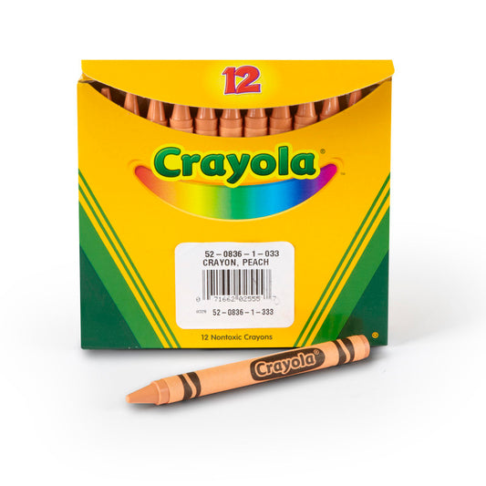 Bulk Crayons, Regular Size, Peach, 12 Count