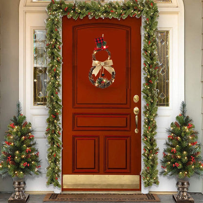 Christmas Wreath, Door Wreaths for Christmas Home Kitchen Hanging Decor, Xmas Party Decoration (Red-B)