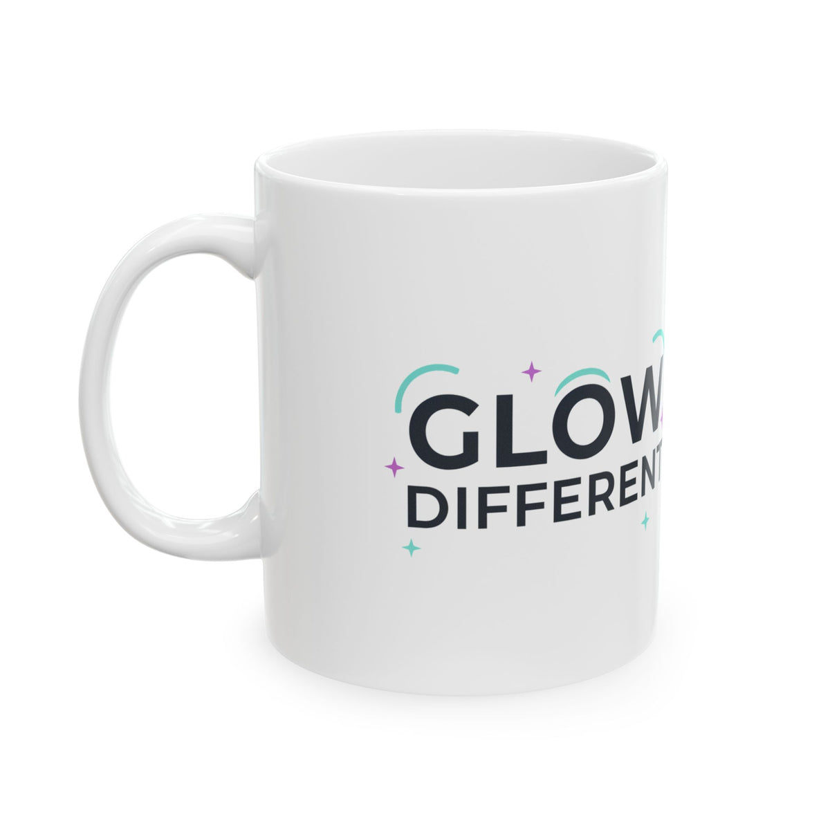 When You Glow Different, You Show Different | 11oz Ceramic Coffee Mug + Daily Motivation | Galentine’s & Best Friend Gift | Y2K Aesthetic